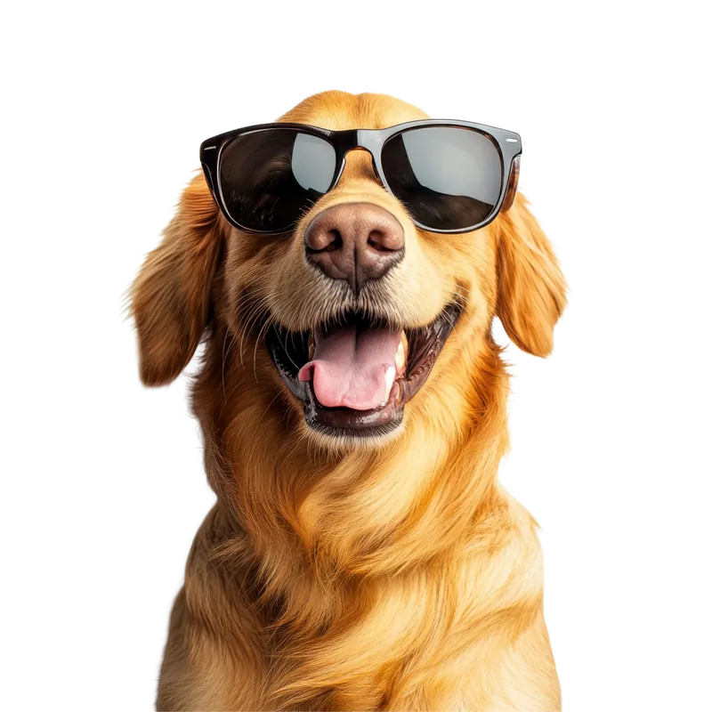 Napszemüveges golden retriever